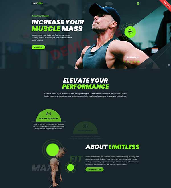 Physical Trainer Web design