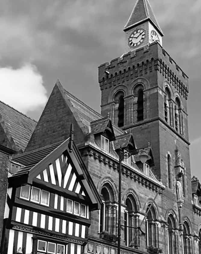 Professional web design services for businesses in Congleton, Cheshire, featuring the iconic Congleton Town Hall